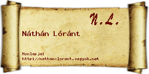 Náthán Lóránt névjegykártya