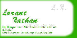 lorant nathan business card